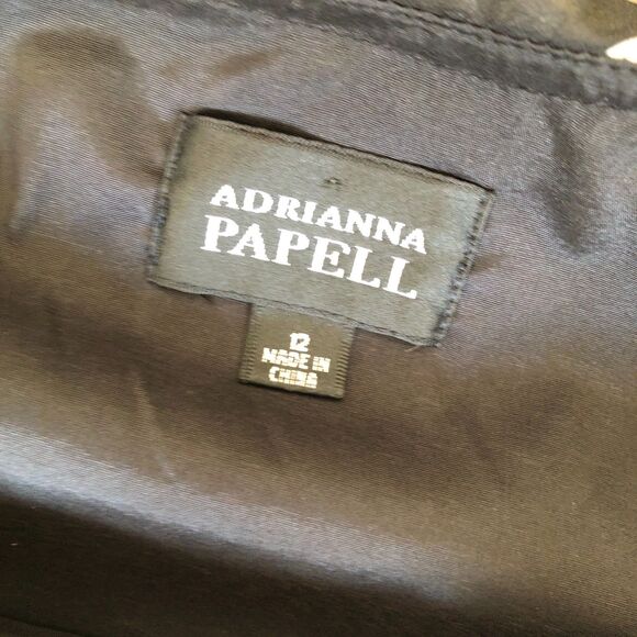 ADRIANNA PAPELL Black Polka Dot Sleeveless Feminine Ruffle Sheath Dress 12 - Picture 12 of 12